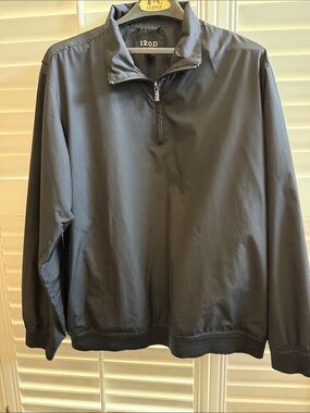 Izod Men's Black Lightweight Half-Zip Jacket